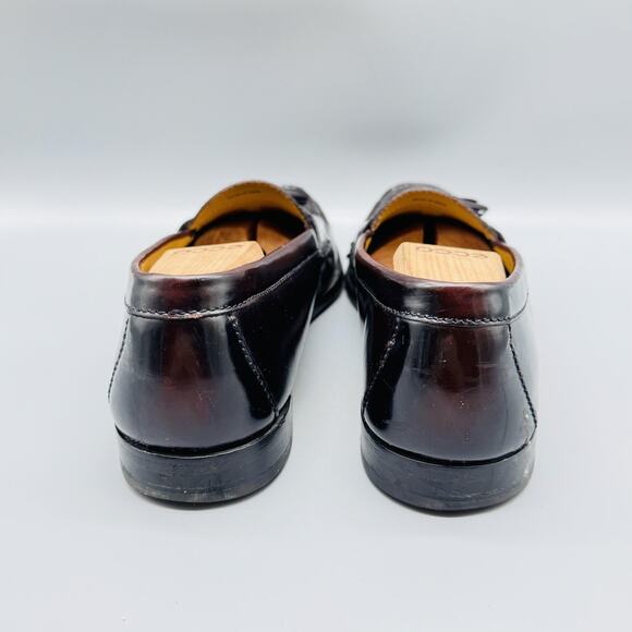 Cole Haan Shoes Mens 11.5 Burgundy Leather Tassel Loafers Dress Moc Toe Slip On - Picture 7 of 13